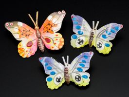 3 vintage Broschen; Schmetterlinge