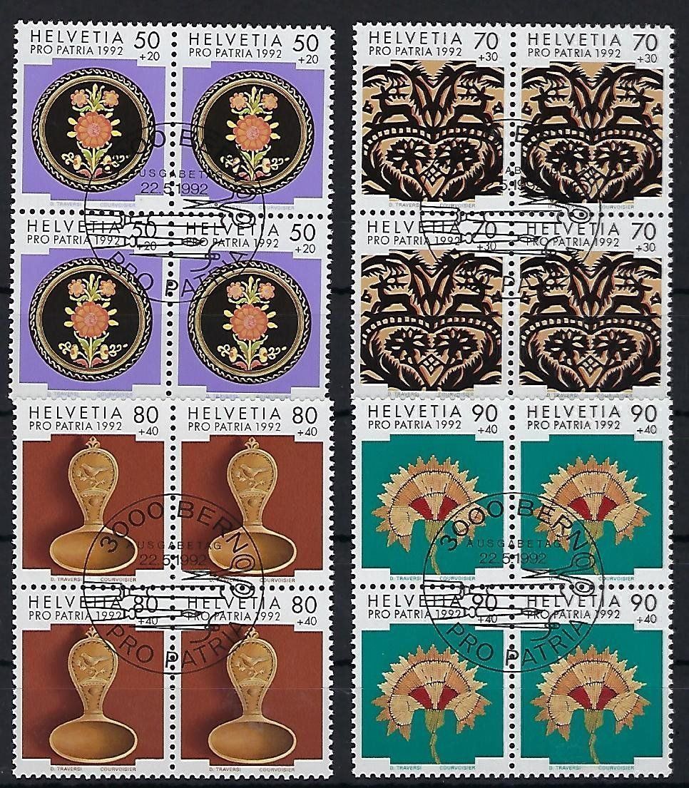 Tutti i francobolli: 1992 Pro Patria Viererblocks ET.     9843 – Usato da Lunden venduto da Animus999