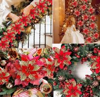Weihnachts Blumen glitzern künstlich 100 Stück