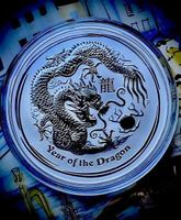 2 OZ UNZE LUNAR 2 II YEAR OF THE DRAGON 2012 SILBER Drachen