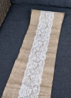 2xTischläufer Jute Vintage Hochzeit Spitze