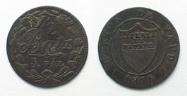 WAADT / VAUD Halbbatzen 1818 Billon