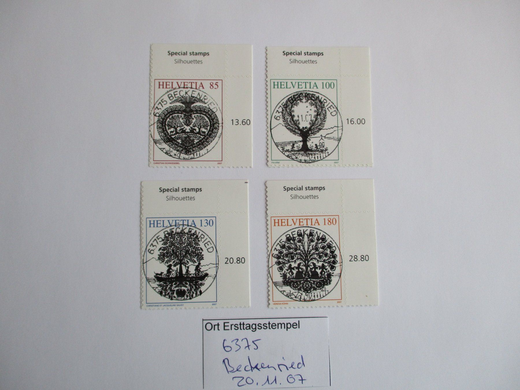 Tutti i francobolli: Voll Ort Ersttagsstempel 6375 Beckenried – Usato da Langnau b. Reiden venduto da Aktuell88