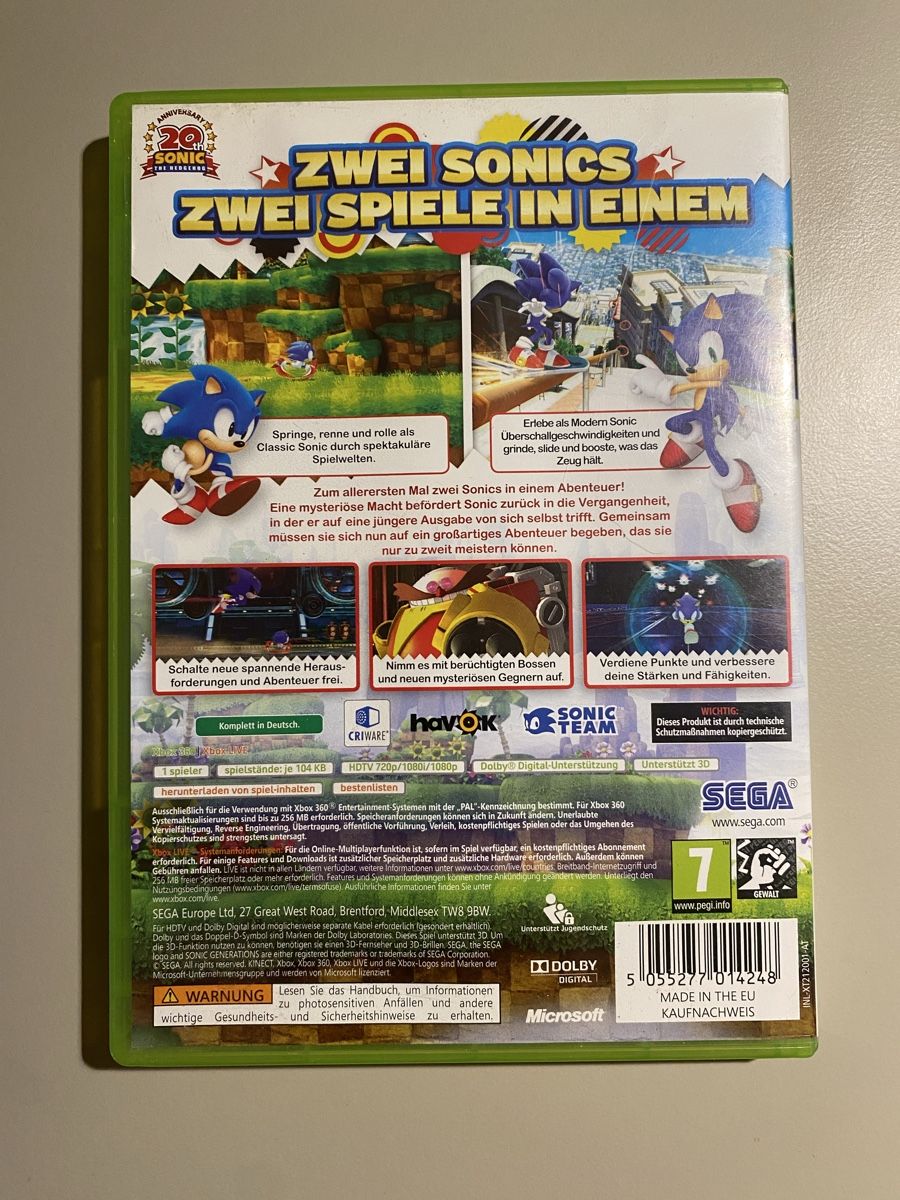Microsoft Giochi: Sonic Generations für Xbox 360 – Usato da Thunstetten venduto da Virus_33 3