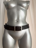 Hugo Boss Leather Belt Brown 80-30, Silver Buckle, Unisex