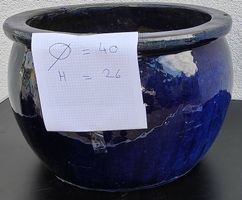 Blumentopf blau