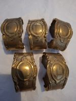 5 Serviettenringe Messing antik floral guter Zustand