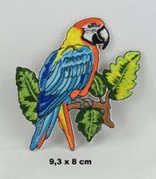 PAPAGEI  mit Blätter - Aufnäher - Aufbügler - 9,3x8cm