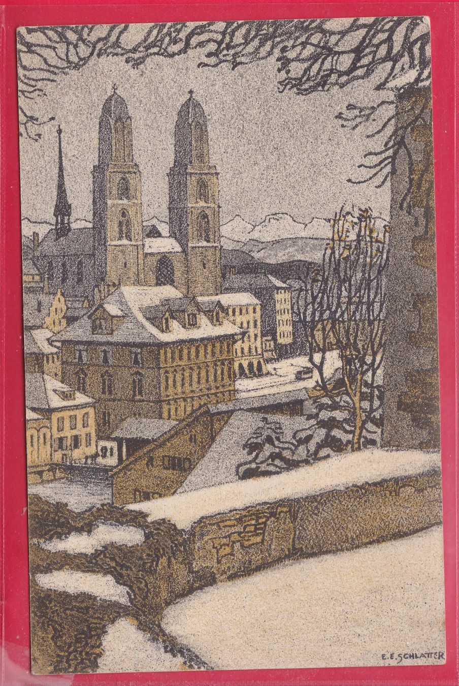 Cartoline postali: ZUR BEKÄMPFUNG TUBERKLOSE KINDER, GROSSMÜNSTER, 30.12.1912 – Usato da Oberrieden venduto da Gebirgsstelze