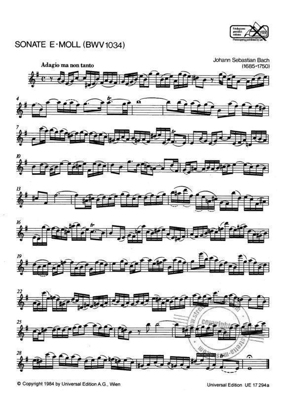 Musikinstrumente: J.S. Bach - Sonate e-Moll / Sonate E-Dur – Neu (gemäss Beschreibung) aus Moosseedorf von Feinbein 2