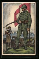 Carl Moos: Schweizer Soldat beschützt B