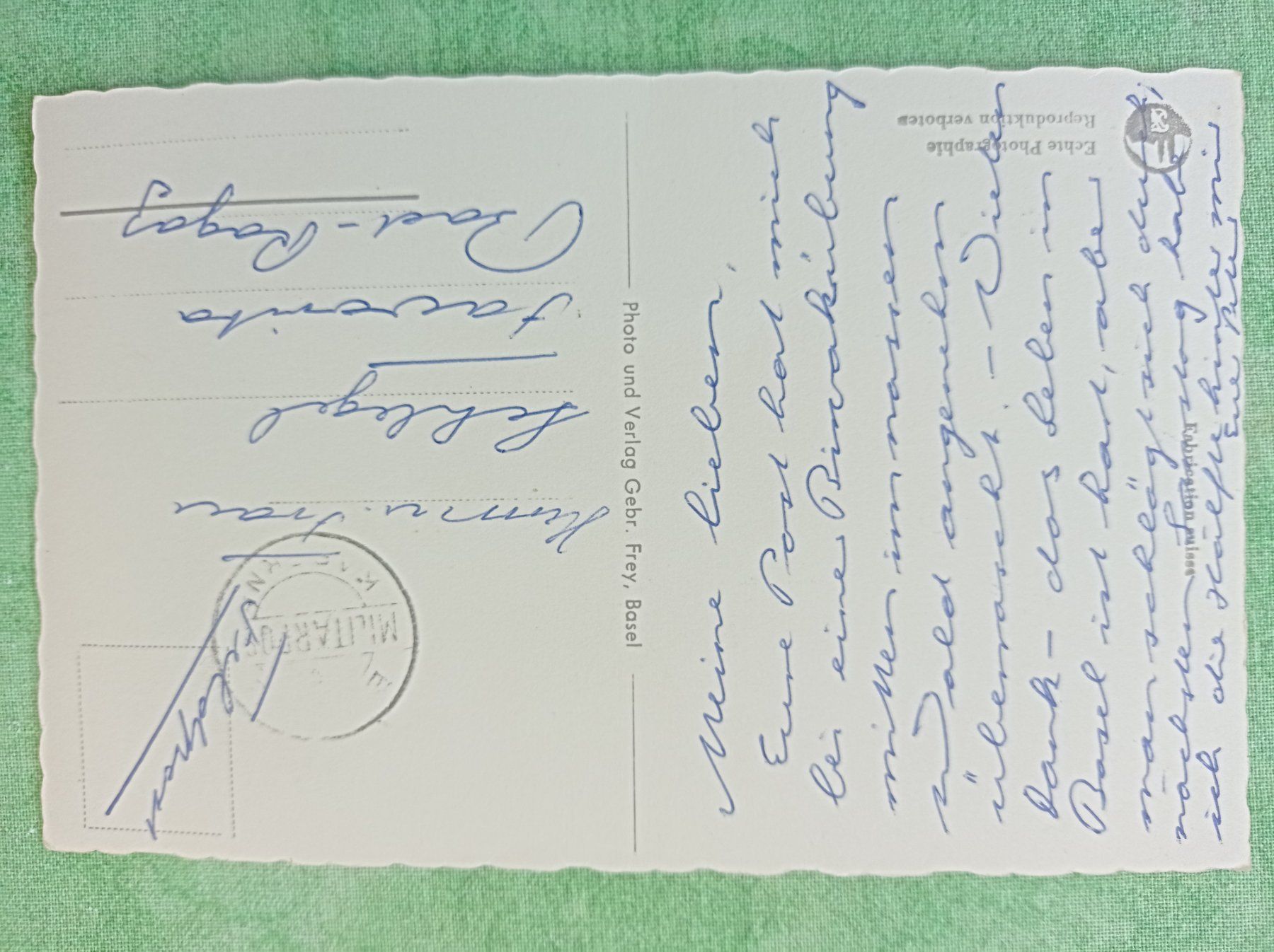 Cartoline postali: Basel Kaserne mit Dampfer und Fähre – Usato da Aadorf venduto da Greg19 1