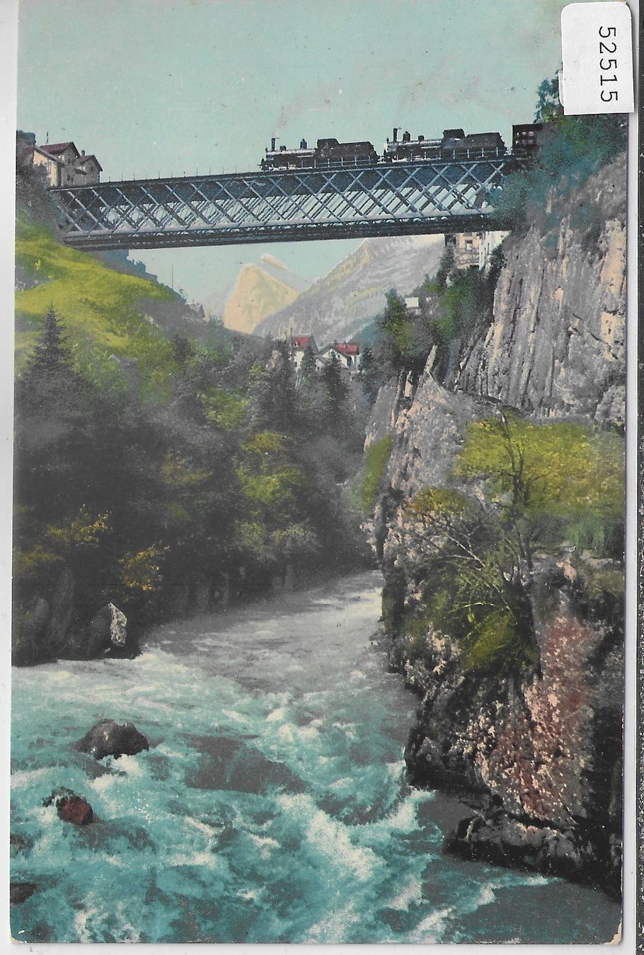 Cartoline postali: Gotthardbahn - Viadukt bei Goeschenen - Dampflok - Litho – Usato da Ettingen venduto da Kartenplanet