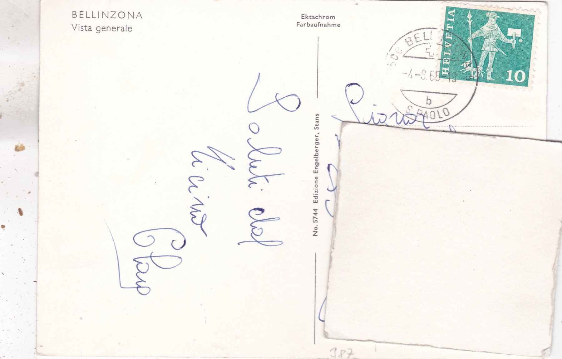 Ansichtskarten: Bellinzona 1965 – Gebraucht aus Herisau von Lisegrat2008 1