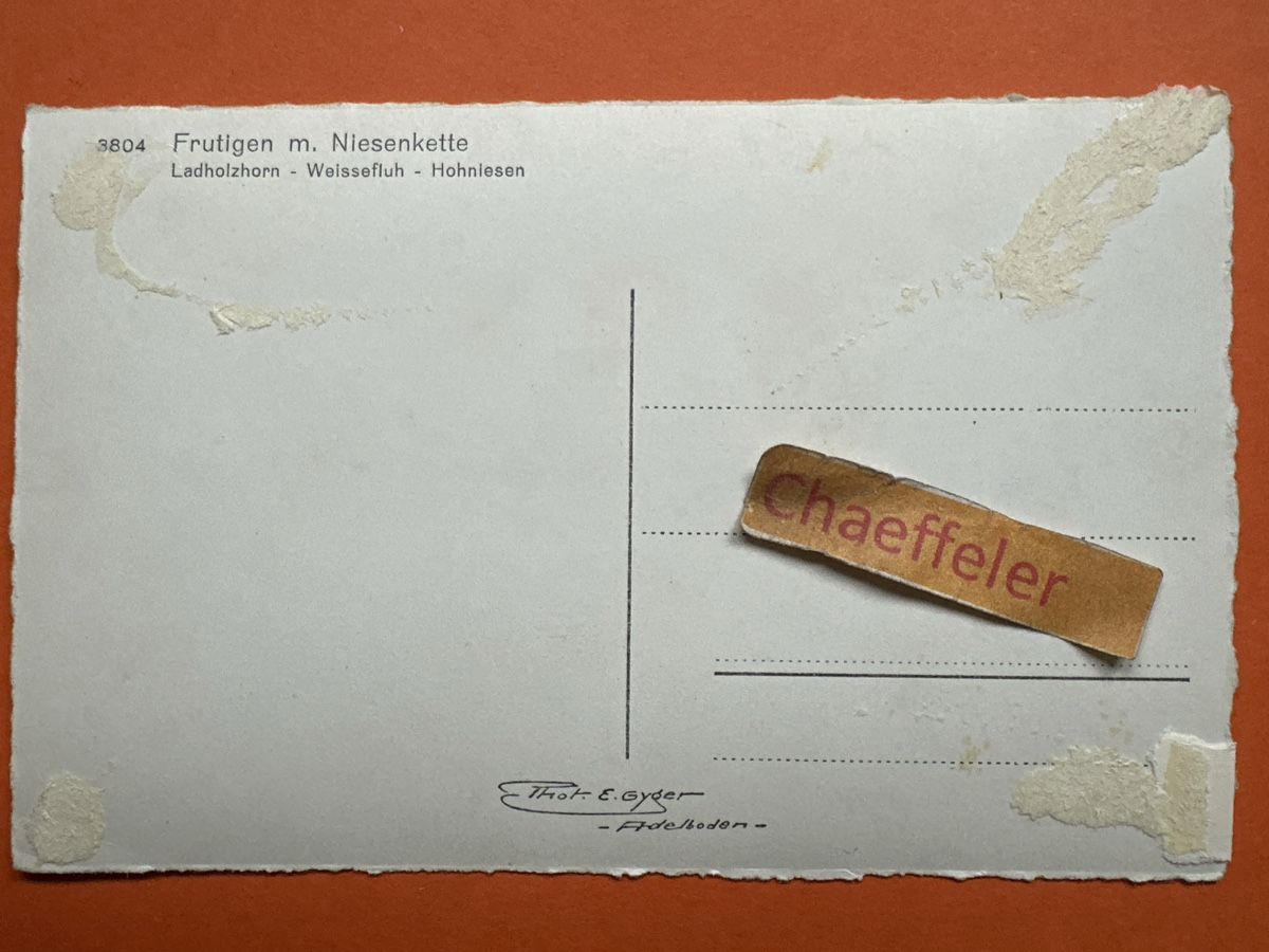 Ansichtskarten: Alte Ansichtskarte, Frutigen m. Niesenkette – Gebraucht aus Zürich von Chaeffeler 1