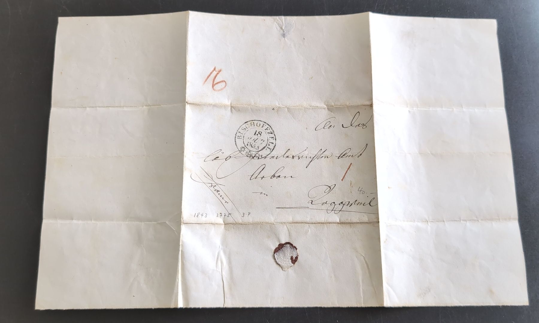 Stempel: Altes Briefdokument mit Siegel und Stempel – Gebraucht aus Härkingen von Laaleeluu15