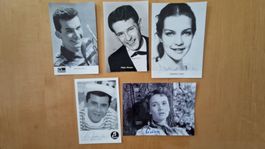 Original Autogramme auf Vintage Postkarten / Fotos (5 St.)