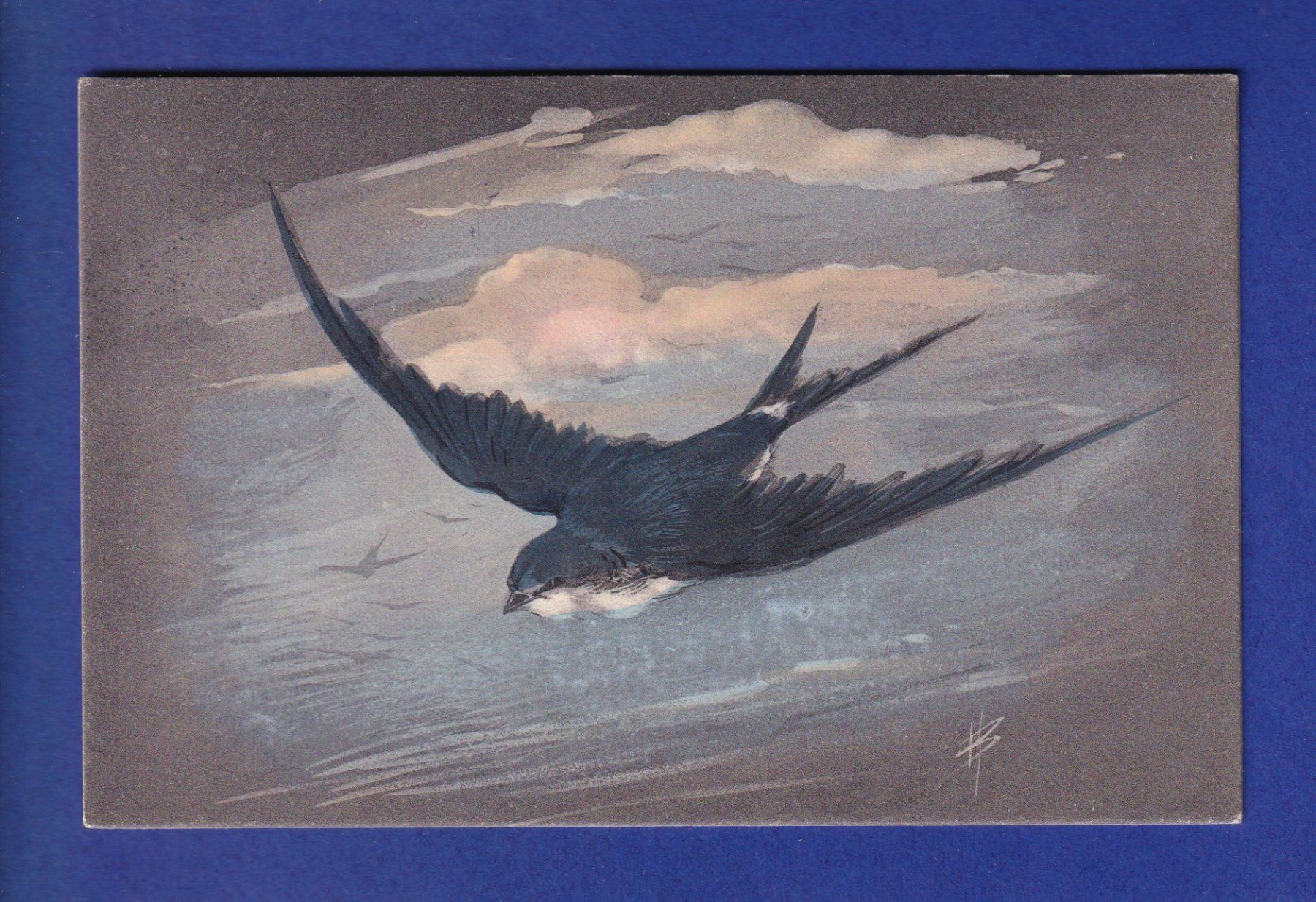 Cartoline postali: OISEAU - Hirondelle – Usato da Pully venduto da nicecards-shop