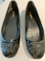 Prada Ballerinas Lackleder Schwarz, Grösse 37