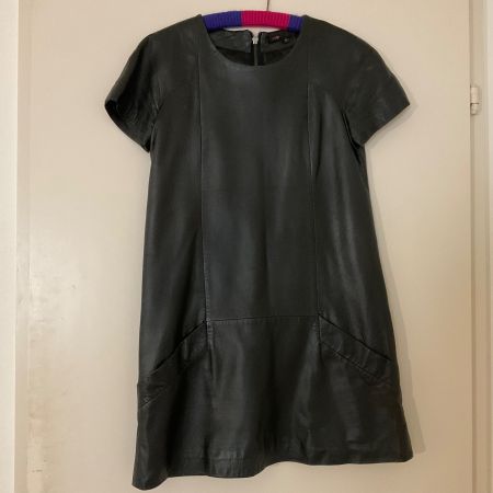 MAJE Leather Dress sheep leather 36 Sandro schicken