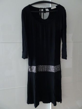 Jerseykleid schwarz, körperbetont (Navyboot Jeans) M
