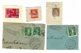 5 Ausschnitte mit Stabstempeln gl