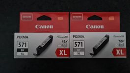 2 XL! Canon Originalpatronen CLI 571GY+CLI 571BK(black+grey)