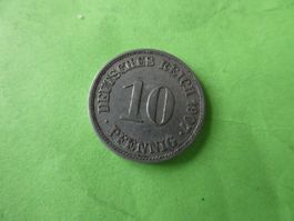 Dt. Reich 1907 J, 10 Pfennig