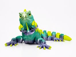 Leguan - Neonstachel | Bewegliche 3D Tierfigur