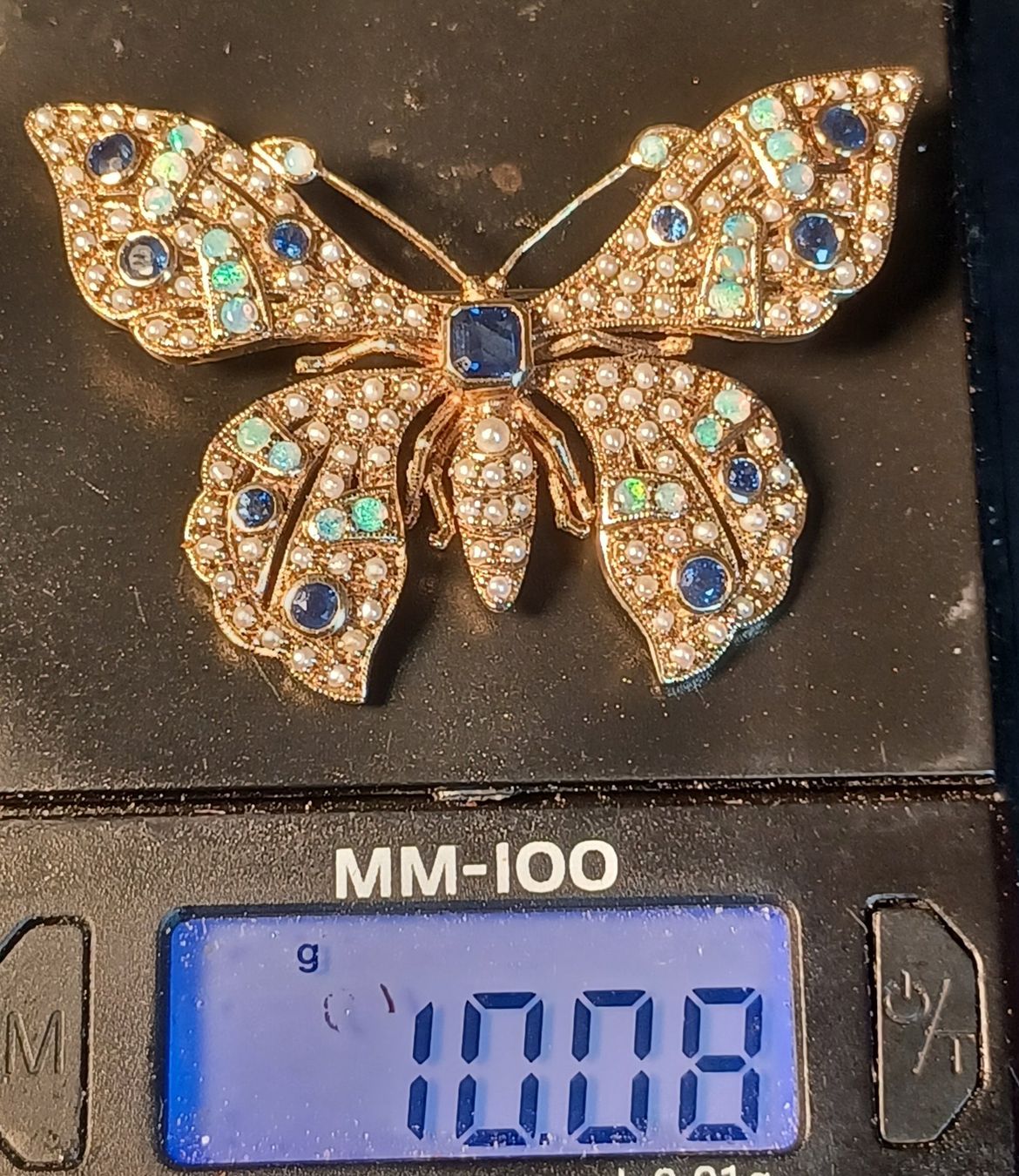 Ciondoli: SCHMETTERLING 375er Gold mit Saphir, Opal und Perlen – Usato da gais venduto da dun_c2xc 7