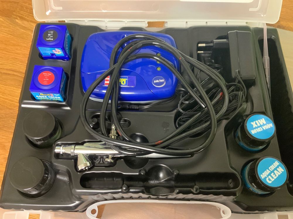 AirbrushEinsteigerSet mit Kompressor (Singe Action) Kaufen auf Ricardo