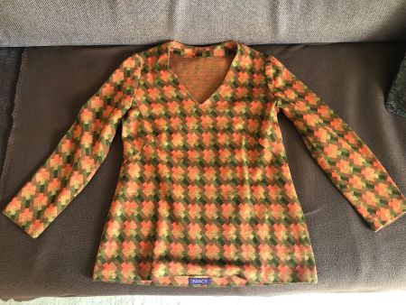 DESIGNER-PULLOVER FANCY, GR. S, WARME ERDTÖNE, EINZELSTÜCK