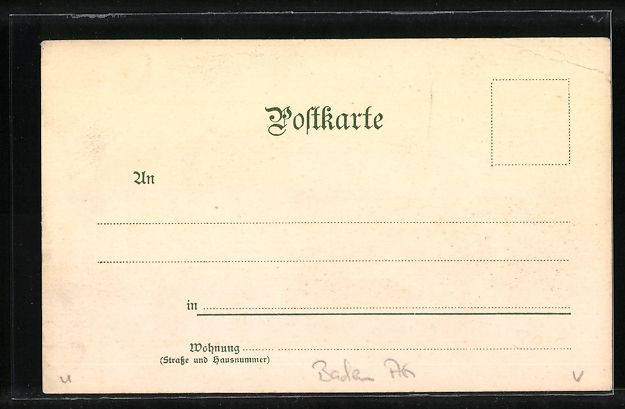 Ansichtskarten: Litho Baden, Teilansicht mit Landvogteis – Gebraucht aus Berlin von bartko-reher 1