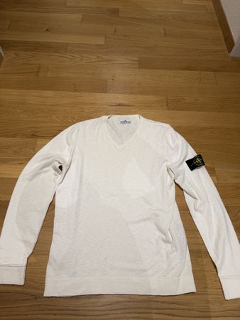 Pullover Stone Island weiss V-Ausschnitt guter Zustand