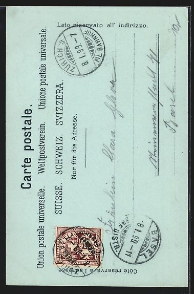 Cartoline postali: Mondschein-Lithographie Zürich, Dampfer – Usato da Berlin venduto da bartko-reher 1