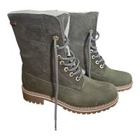 Tamaris Stiefel / Schnürboots Gr. 37 Olive - neu 