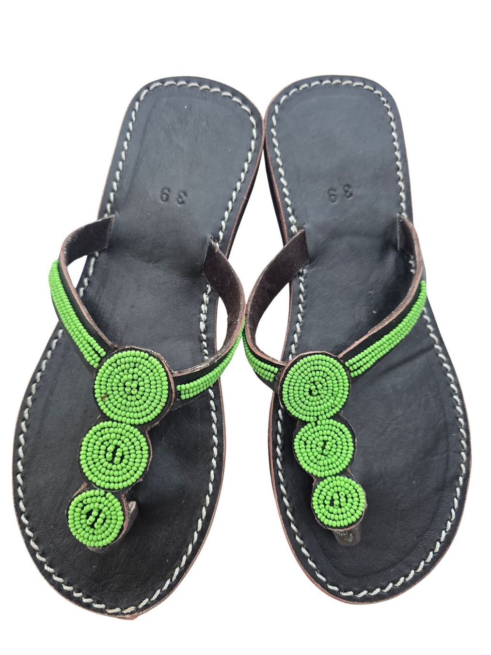 Damenschuhe: Handgemachte Leder-Sandalen - Grün 39 – Neu und originalverpackt aus Brione s. Minusio von Littleninja