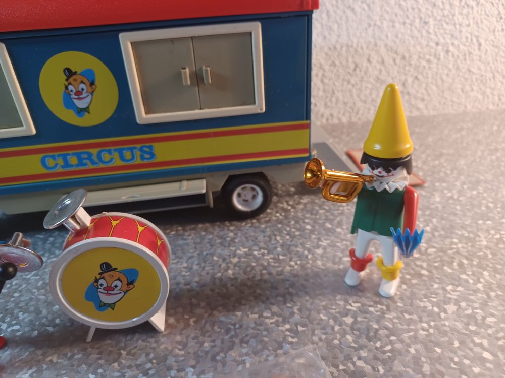 Rarität: Playmobil 3477 Clown Zirkus Wagen Komplett mit Fig. (Gebraucht