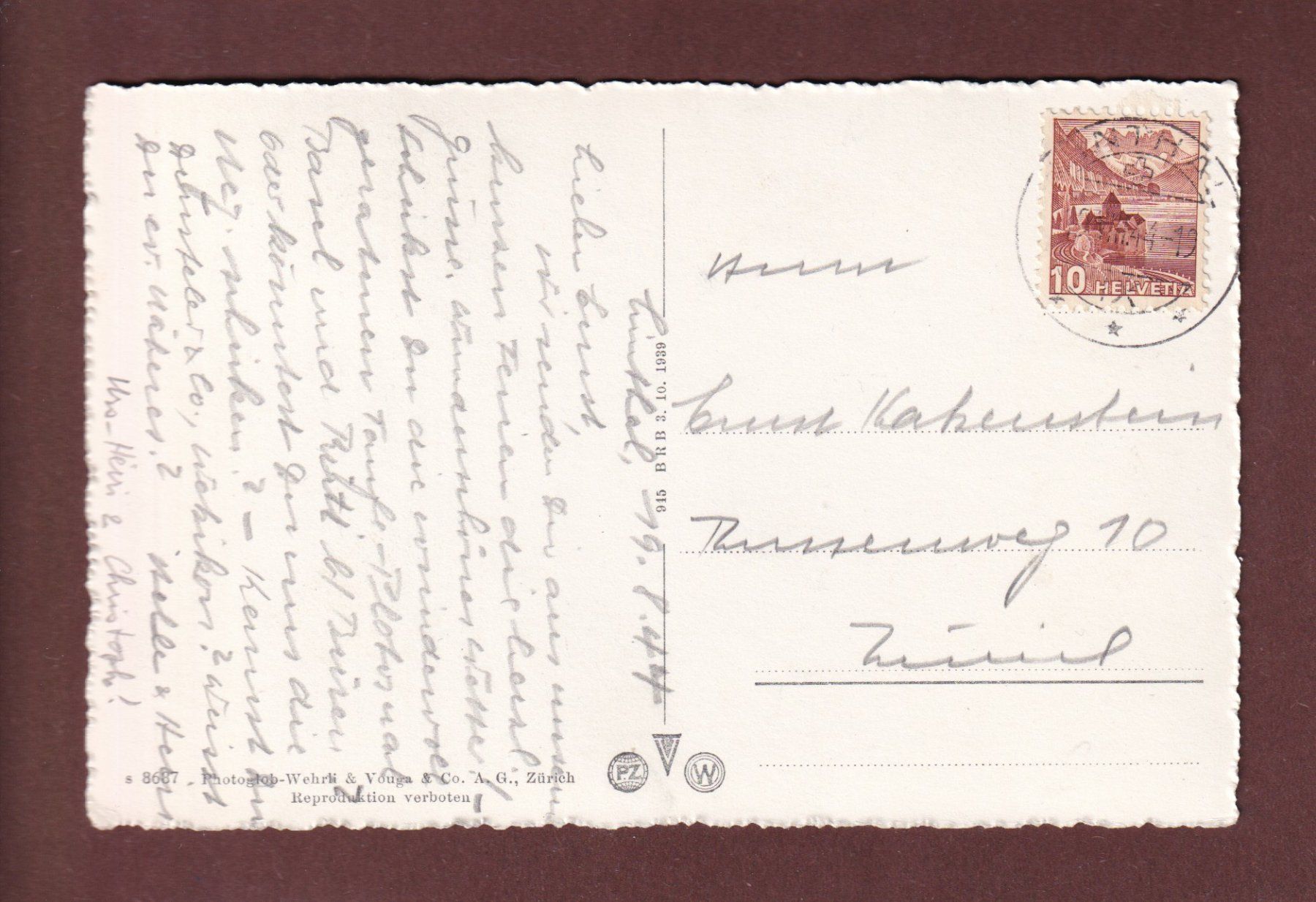 Ansichtskarten: BAUMGARTENALP - Tödi - 1944 – Gebraucht aus Pully von nicecards-shop 1