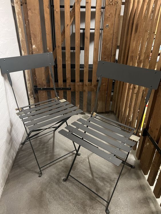 Bistrostühle 2er Set - Metall - dunkelgrau/anthrazit 1