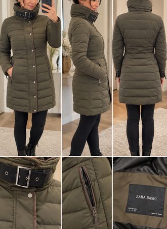 Damen Steppmantel Zara Basic oliv Grösse S gebraucht