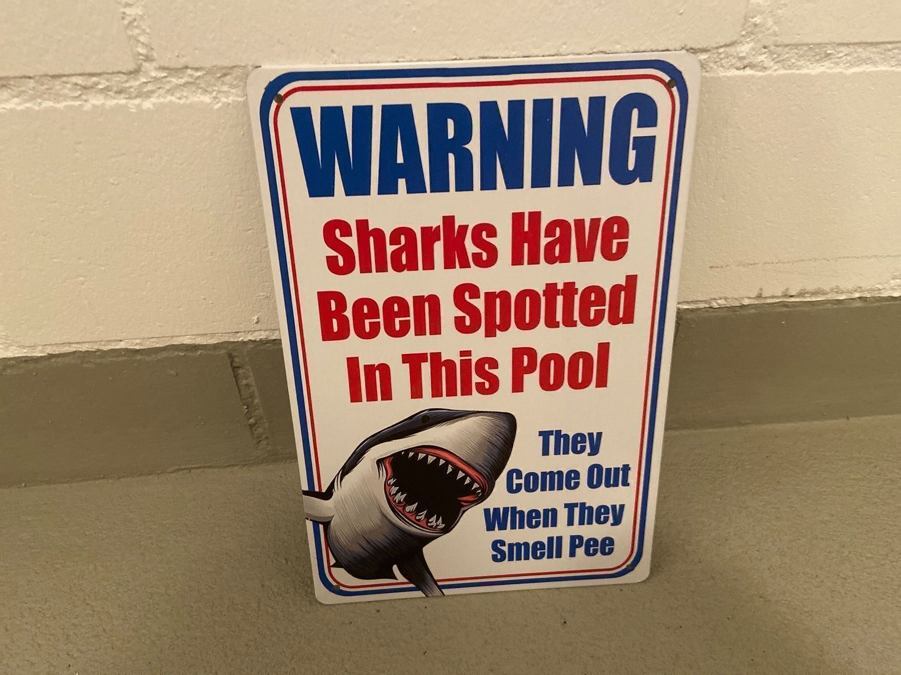 Schilder: WARNING Sharks Have VNTAGE TAFEL NEU – Neu und originalverpackt aus Seon von Aaargauer01 3