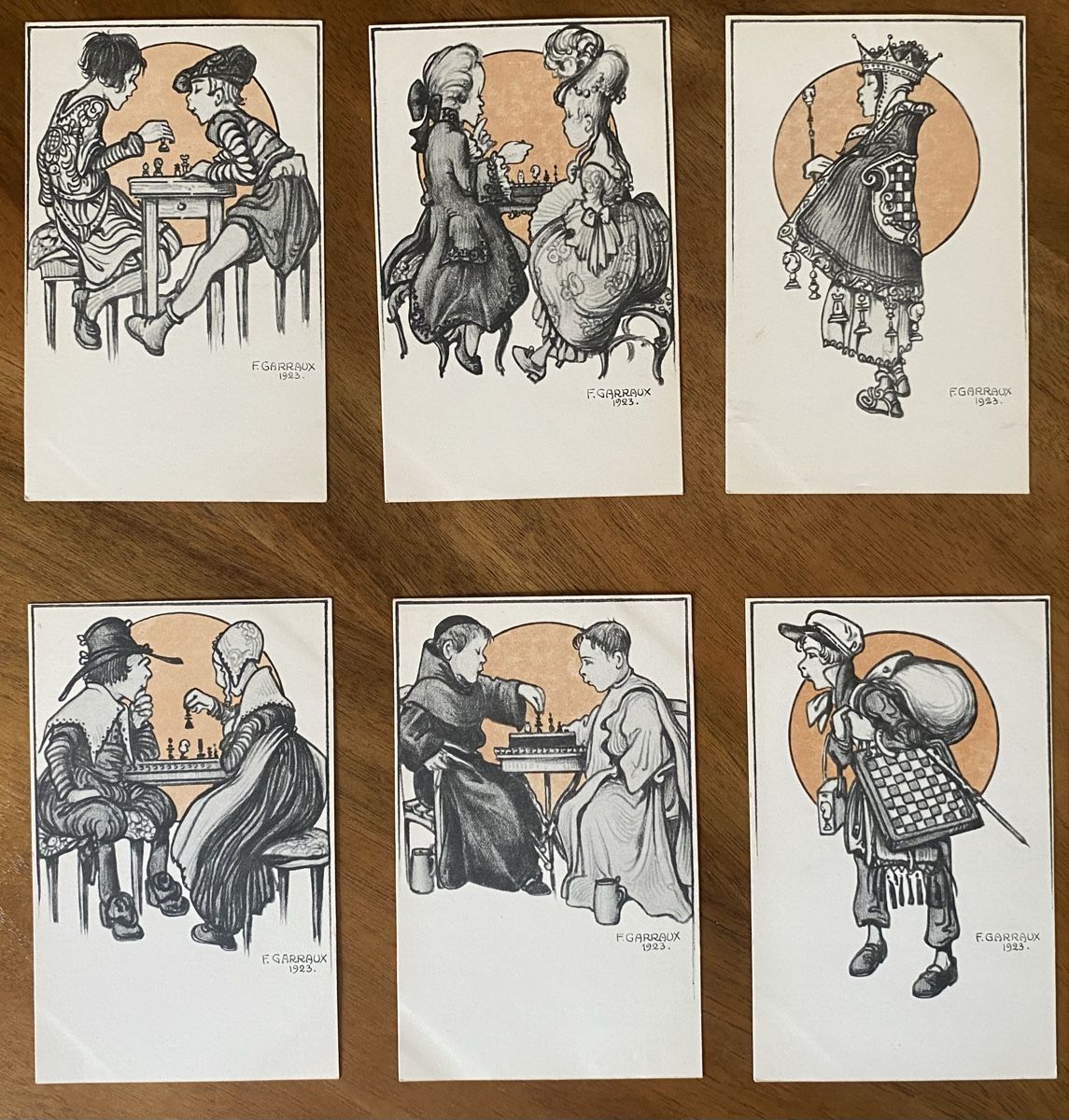 Cartes postales: Joueurs d’échecs. Florentin Garraux.Cartes Postales. – D'occasion à Biel/Bienne par sol_7wtq