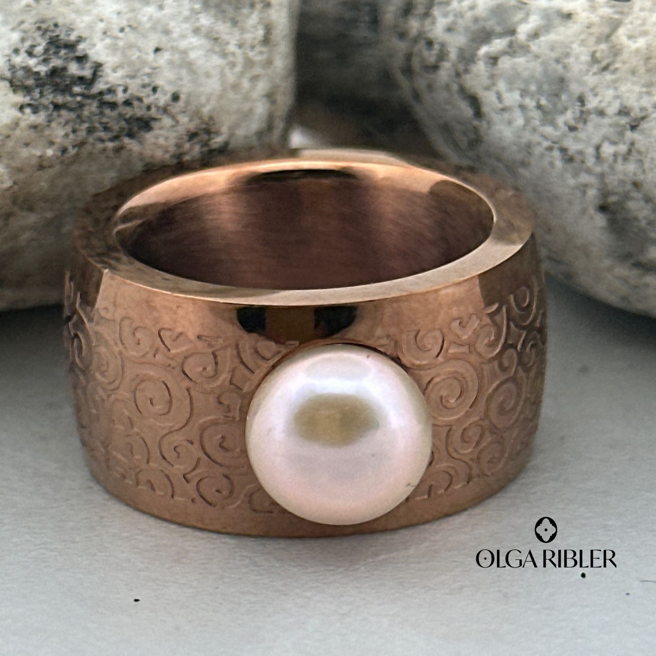 Olga Ribler Ringe: Edelstahring mit Süsswasserperle, Gr. 60 – Neu (gemäss Beschreibung) aus Luzern von MonikaS03 1