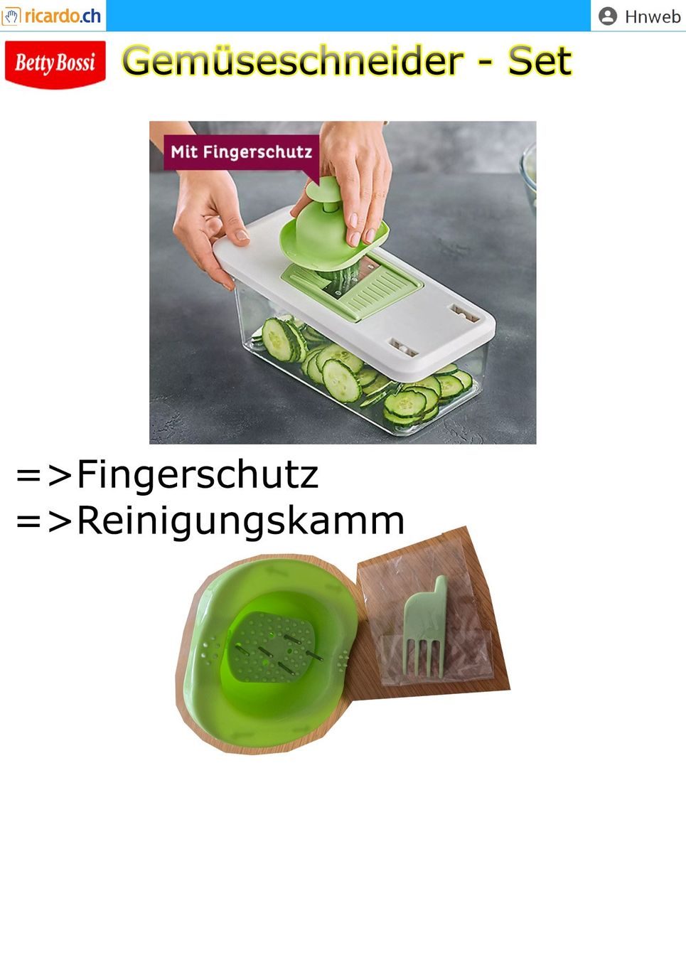 Betty Bossi Elettrodomestici da cucina: Betty Bossy: Gemüseschneider - Set – Usato da Kaisten venduto da Hnweb 2