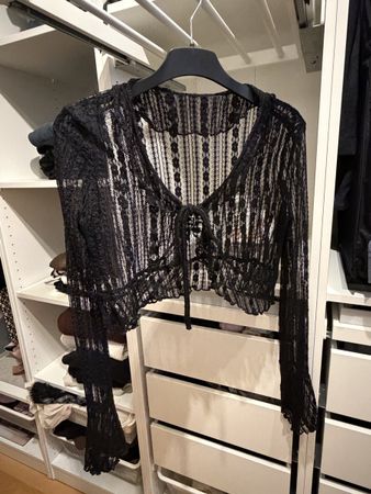 Damen Bolero schwarz Spitze zum Binden guter Zustand