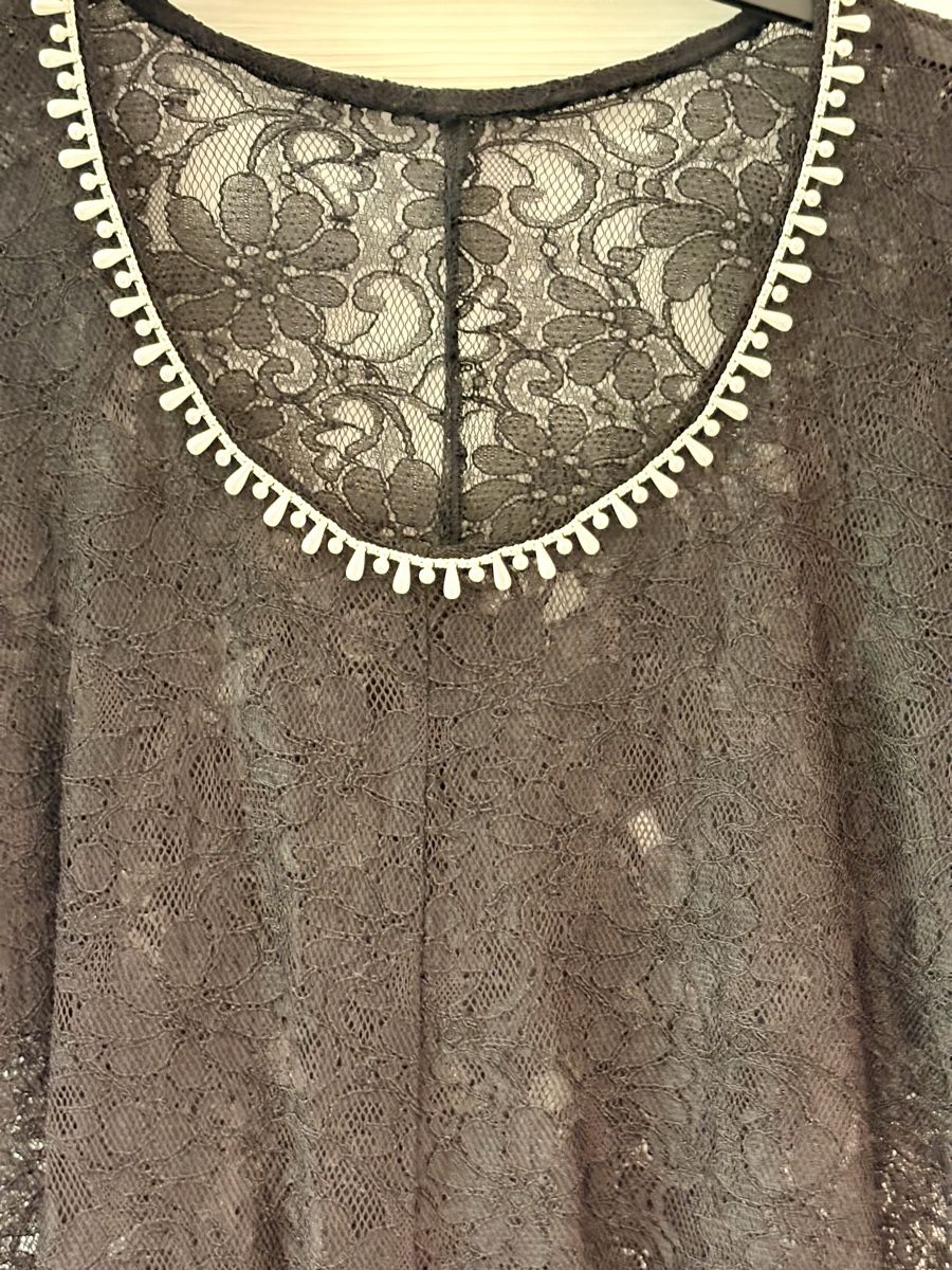 Camicette: Bluse, Schwarze Spitzenbluse, Gr. 40/42, elegant & festlich – Usato da Bellinzona venduto da ModaLugano 1