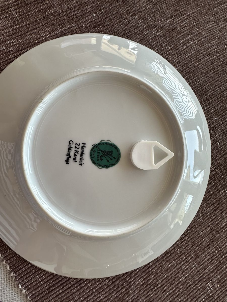Teller: Kleiner Wandteller 19,5 cm Echt Goldrand – Gebraucht aus Herbriggen von Sehrazade 4