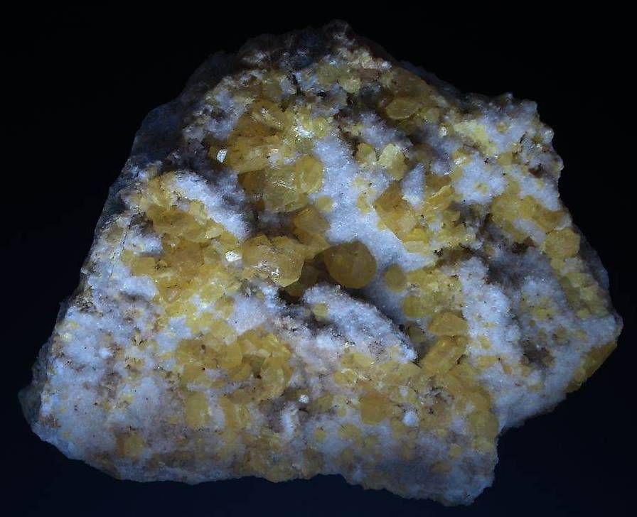 Mineralien & Heilsteine: Schwefel-Kristall-Gruppe auf Calzit – Neu (gemäss Beschreibung) aus Bleienbach von Mineral_Antik57 2