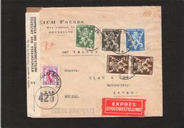 Zensurbrief Brüssel(Belgien) - Aarau(Schweiz),datiert 3.8.45